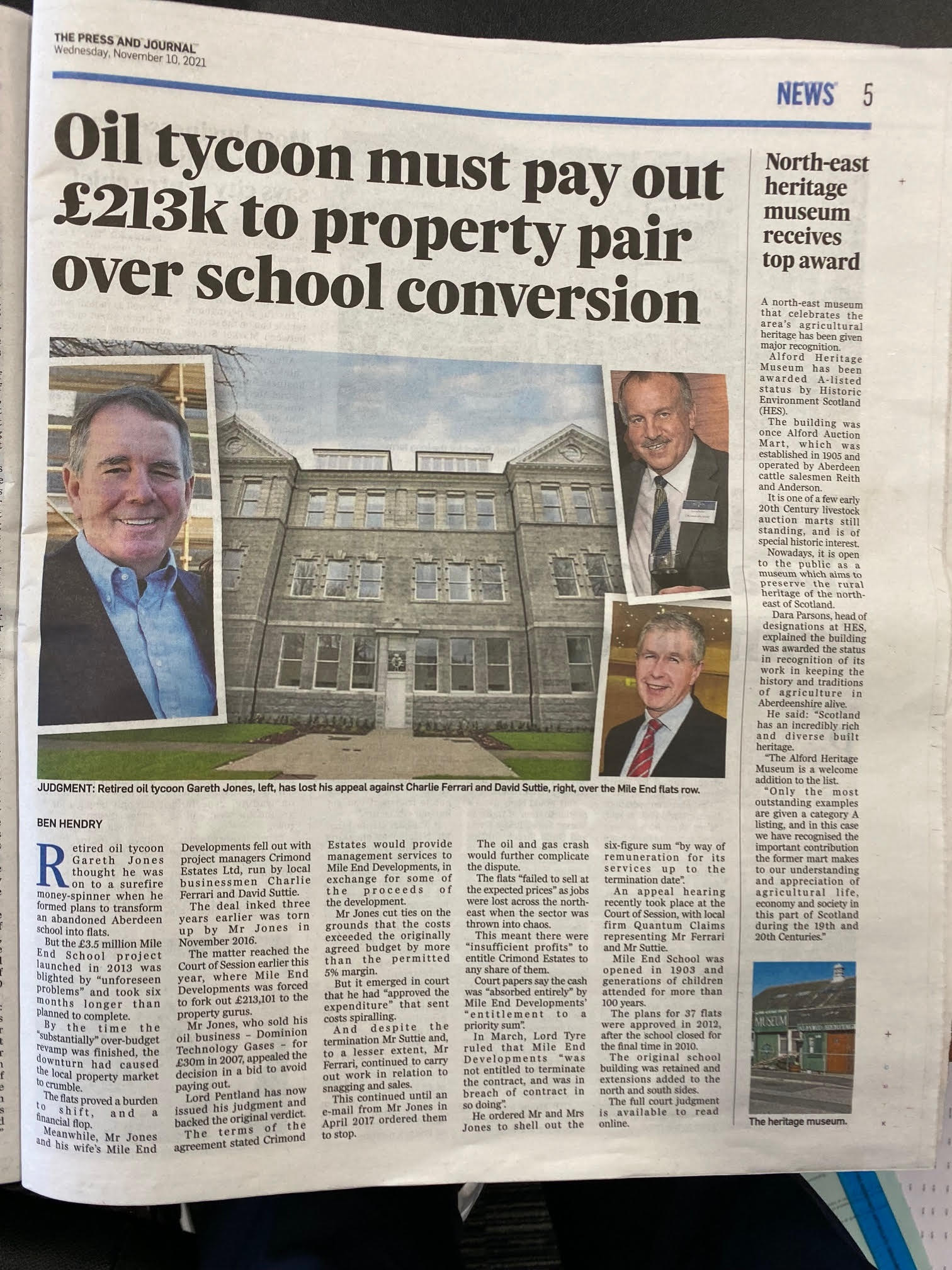 Oil tycoon must pay out £213k to property pair over school conversion